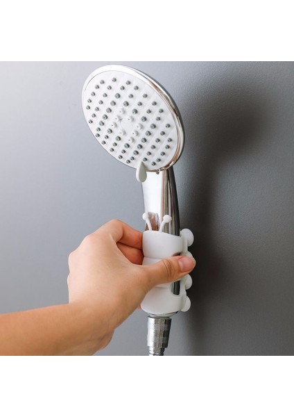 Açık Gri 1 Adet Çıkarılabilir Silikon Vantuz Braketleri Duş Başlığı Tutucu Braketi Ev Banyo Duvara Monte Duş Depolama Rafı (Yurt Dışından)