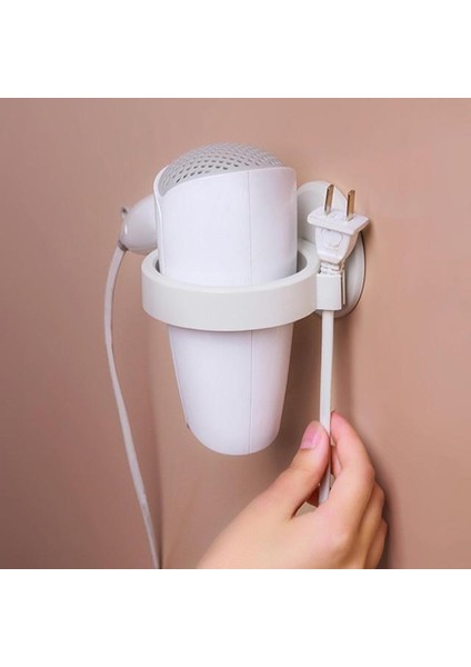 Beyaz Saç Kurutma Makinesi Tutucu Abs Plastik Hiçbir Sondaj Saç Bakım Araçları Tutucu Kuaför Salonları Yatak Odası Için (Yurt Dışından)