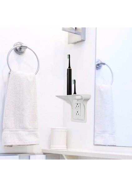Beyaz Plastik Duvar Prizi Raf Beyaz Kolay Kurulum Soket Cep Telefonu Tutucu Banyolar Için Çok Fonksiyonlu Donanım Depolama Montaj (Yurt Dışından) fiyatları
