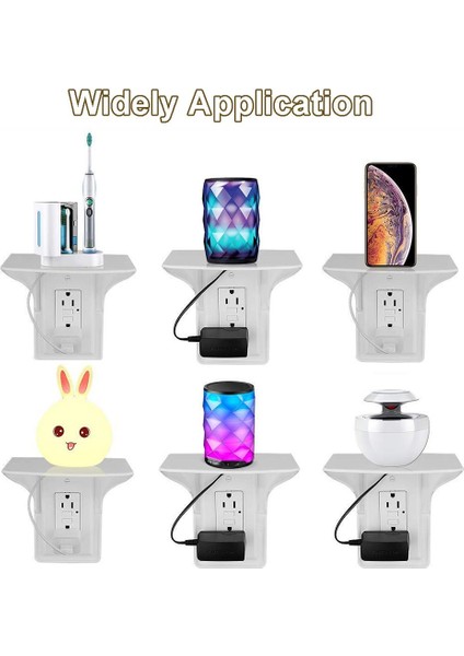 Beyaz Plastik Duvar Prizi Raf Beyaz Kolay Kurulum Soket Cep Telefonu Tutucu Banyolar Için Çok Fonksiyonlu Donanım Depolama Montaj (Yurt Dışından) modelleri