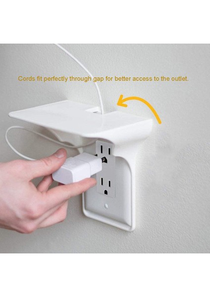 Beyaz Plastik Duvar Prizi Raf Beyaz Kolay Kurulum Soket Cep Telefonu Tutucu Banyolar Için Çok Fonksiyonlu Donanım Depolama Montaj (Yurt Dışından) fırsatları