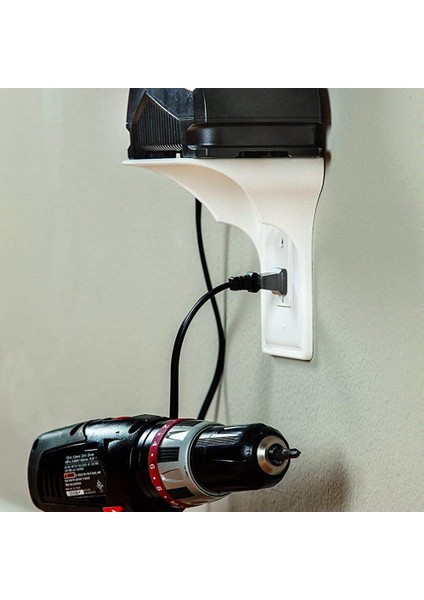 Beyaz Plastik Duvar Prizi Raf Beyaz Kolay Kurulum Soket Cep Telefonu Tutucu Banyolar Için Çok Fonksiyonlu Donanım Depolama Montaj (Yurt Dışından) indirimleri