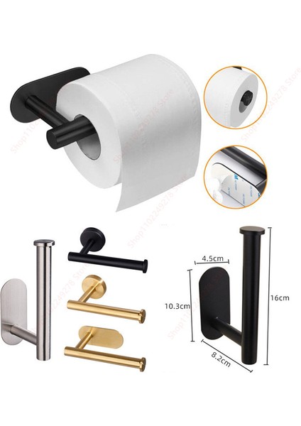 SILVER-16CM Asılı Kağıt Rulo Havluluk Paslanmaz Çelik Yapışkan Duvara Montaj Banyo Tuvalet Depolama Standı Mutfak Düzenleyici Peçete Rafı (Yurt Dışından)