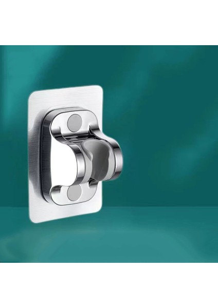 Gümüş Duş Başlığı Tutucu Yumruksuz Kurulum Duvara Monte Banyo Aksesuarı 7 Hız Ayarlanabilir Duş Braketi Kullanımı Kolay Tutucu (Yurt Dışından)