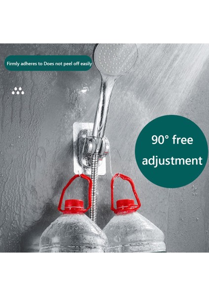 01 Punch Duş Başlığı Tutucu Kendinden Yapışkanlı Evrensel Duş Başlığı Braketi Sabit Taban 90 Derece Ev Banyo Için Ayarlanabilir (Yurt Dışından)