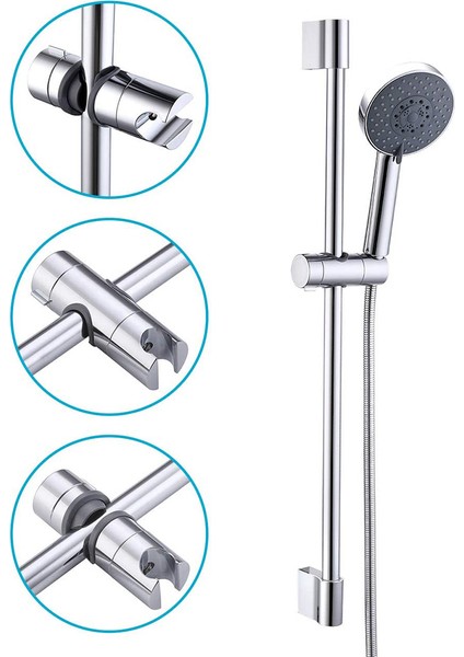 Siyah 24MM-1 Duş Braketi Duş Rayı Tutucu Ayarlanabilir 20 ~ 25MM Abs Krom Duş Başlığı Tutucu Banyo Aksesuarları Evrensel (Yurt Dışından)