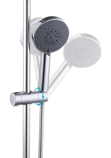 Siyah 24MM-1 Duş Braketi Duş Rayı Tutucu Ayarlanabilir 20 ~ 25MM Abs Krom Duş Başlığı Tutucu Banyo Aksesuarları Evrensel (Yurt Dışından)