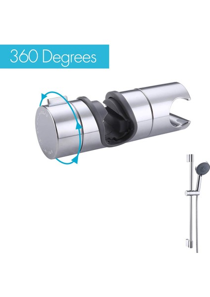 Siyah 24MM-1 Duş Braketi Duş Rayı Tutucu Ayarlanabilir 20 ~ 25MM Abs Krom Duş Başlığı Tutucu Banyo Aksesuarları Evrensel (Yurt Dışından)
