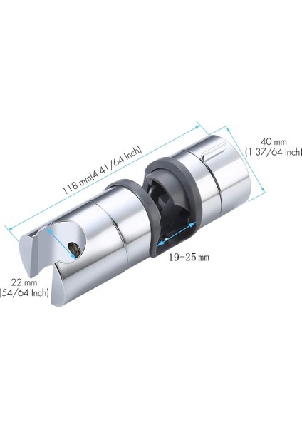 Bir Duş Braketi Duş Rayı Tutucu Ayarlanabilir 18 ~ 25 mm Abs Krom Duş Başlığı Tutucu Banyo Aksesuarları Evrensel (Yurt Dışından)