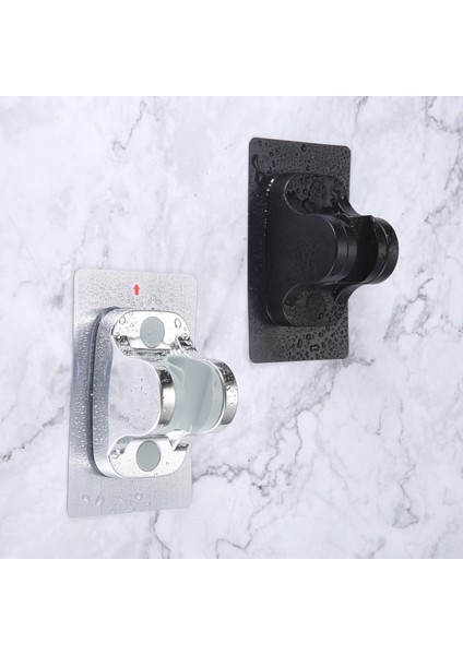 Siyah Duvara Monte Duş Başlığı Tutucu Ayarlanabilir Kendinden Yapışkanlı Banyo Duş Başlığı Stand Braketi Ev Banyo Aksesuarları 1 Adet (Yurt Dışından)