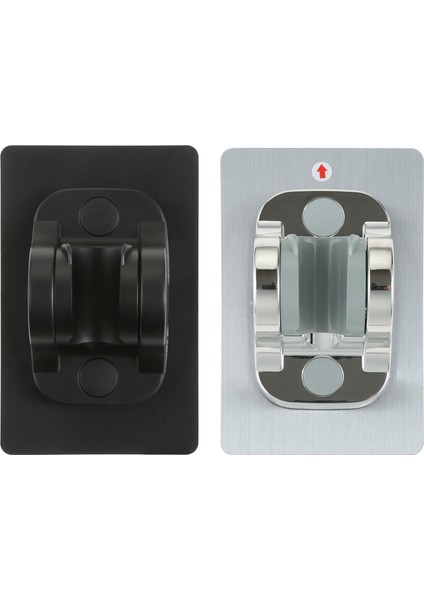 Siyah Duvara Monte Duş Başlığı Tutucu Ayarlanabilir Kendinden Yapışkanlı Banyo Duş Başlığı Stand Braketi Ev Banyo Aksesuarları 1 Adet (Yurt Dışından)
