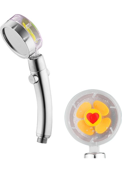 Sarı A Yağış Turbo Duş Başlığı 360 Döndürülmüş Su Tasarruflu Yüksek Basınçlı Fanlı Duş Başlığı Dahili Filtre Banyo Ürünü (Yurt Dışından)