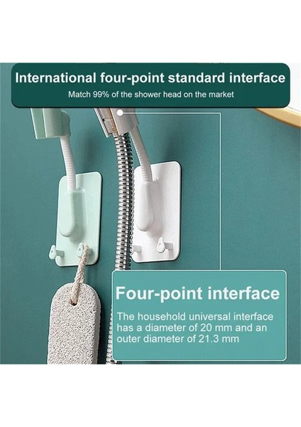 Beyaz 2 Adet 1pc/2pcs 360° Duş Başlığı Tutucu Ayarlanabilir Kendinden Yapışkanlı Duş Başlığı Braketi Duvara Montaj 2 Kanca Standı Spa Banyo (Yurt Dışından) modelleri