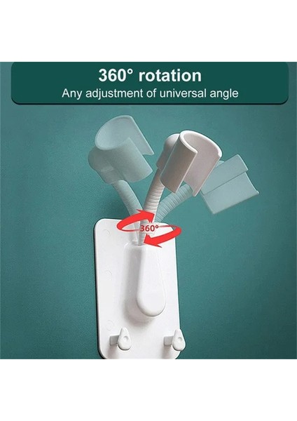 Beyaz 2 Adet 1pc/2pcs 360° Duş Başlığı Tutucu Ayarlanabilir Kendinden Yapışkanlı Duş Başlığı Braketi Duvara Montaj 2 Kanca Standı Spa Banyo (Yurt Dışından) fırsatları