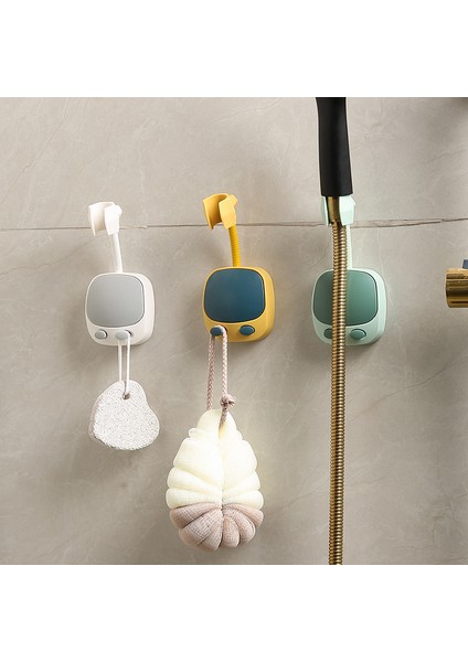 Yeşil Yumruksuz Duş Başlığı Braketi 2 Kancalı 360° Ayarlanabilir Evrensel Stand Duvara Monte Duş Başlığı Tutucu Banyo Aracı (Yurt Dışından)