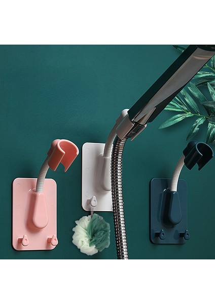 Pembe Duş Başlığı Tutucu 360° Ayarlanabilir Kendinden Yapışkanlı Duş Başlığı Braketi Duvara Montaj 2 Kanca Standı Spa Banyo Aksesuarları (Yurt Dışından) fiyatları