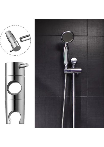 19MM Gümüş Aksesuar Duş Başlığı Tutucu Ev Ayarlanabilir Yükseklik Pratik Evrensel Montaj Abs Sürgü Banyo Değiştirme (Yurt Dışından)
