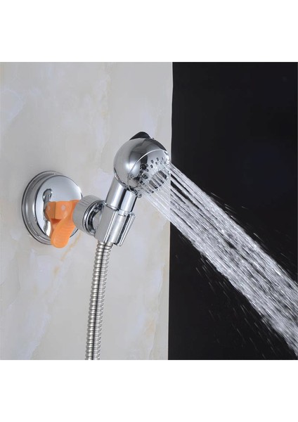 Krom 1 Pc Güçlü Vantuz Duvara Monte Duş Başlığı Tutucu Plastik Vakum Ayarlanabilir Duş Başlığı Sabit Braket Banyo Aksesuarı (Yurt Dışından)