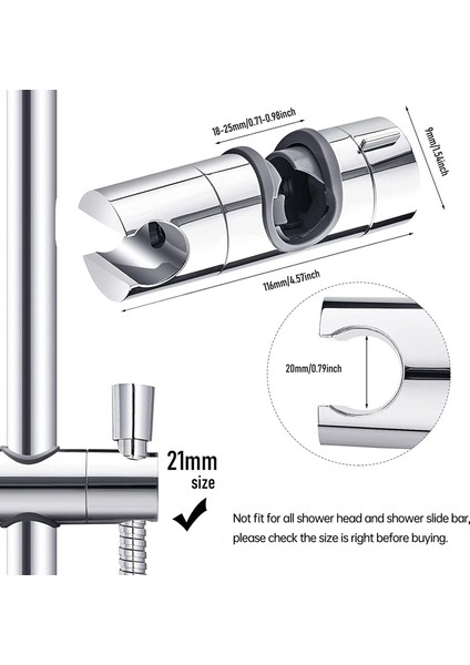 Gary Ayarlanabilir Duş Başlığı Tutucu 18-25 mm Yedek Duş Başlığı Braketi Sürgü Rotasyon Püskürtücü Tutucu Banyo Aksesuarları (Yurt Dışından) fiyatları