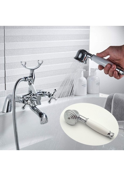 1.5 Uzunluk Hortum Antik Viktorya Tarzı Duş Başlığı Telefon Banyo El Duş Başlığı Musluk Spreyi Için Krom Cilalı Duş Ahizesi (Yurt Dışından) fiyatları