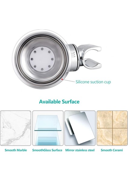 1 Adet Duş Tutucu Vantuz Tutucu 360° Ayarlanabilir Duş Başlığı Tutucu Kaplama Duş Rayı Kafa Tutucu Banyo Duvar Montaj Braketi (Yurt Dışından) modelleri