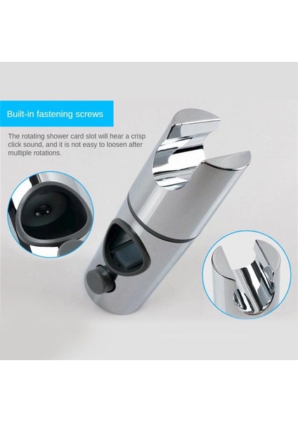 Yuvarlak Boru 19MM Kolayca Ayrılmayan Duş Kaydırağı Ray Braketi 360 Derece Dönme Ayarı Elektroliz Kaplama Görünüm Duş Braketi Armatürü (Yurt Dışından)