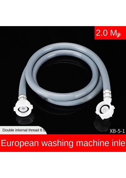 2m Davul Çamaşır Makinesi Su Borusu Giriş Borusu Bağlantısı 3/4 In Dişli Arayüz Avrupa Tarzı Otomatik Su Besleme Hortumu Evrensel (Yurt Dışından)