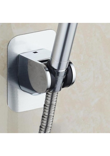Gümüş Ayarlanabilir Duş Başlığı Tutucu Kendinden Yapışkanlı El Matkapsız Duş Başlığı Rafı Yumruksuz Krom Banyo Duvar Montaj Braketi (Yurt Dışından) indirimleri