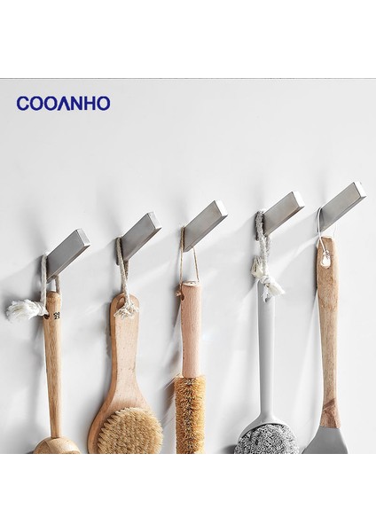 Ah-1 Cooanho Banyo Bornoz Kancaları, 304 Paslanmaz Çelik Havlu Kanca Ağır Hizmet Tipi Modern Duvar Asma Kancası (Fırçalanmış Nikel) (Yurt Dışından)