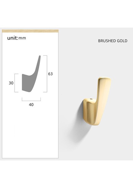 Fırçalanmış Altın 1 Adet Işık Lüks Altın Duvar Asılı Tek Elbise Askısı Yatak Odası Oturma Salonu Ceket Bornoz Askısı Banyo Havlu Kancası Tutucu (Yurt Dışından)