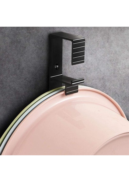Siyah Siyah Uzay Alüminyum Kanca Lavabo Askısı Bebek Küveti Banyo Lavabosu Küvet Rafı Duvara Monte Punch-Free (Yurt Dışından)
