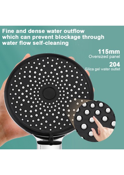 Gümüş Büyük Panel Duş Başlığı Yüksek Basınç 3 Mod Ayarlanabilir Su Tasarrufu El Yağış Masaj Duş Başlığı Banyo Püskürtme Memesi (Yurt Dışından) fiyatları