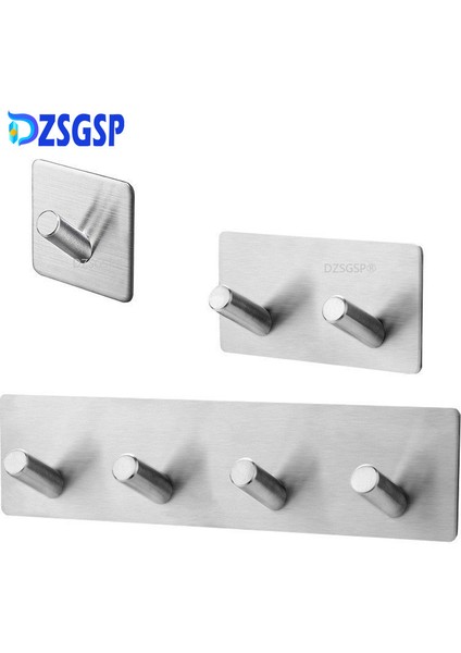 Sliver-1-F-L Dzsgsp Yapışkanlı Bornoz Kancaları Siyah 304 Paslanmaz Çelik Banyo Havlu Kanca Bornoz Kancası Duvar Askısı Banyo Aksesuarı Organizatör Giysileri (Yurt Dışından)