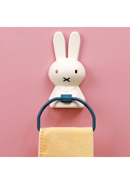 Beyaz Basit Havlu Askısı Banyo Havlusu Rafı Çocuk Karikatür Tavşan Havlu Rafı Sevimli Banyo Havlusu Askısı, Kumaş Kurutma Makinesi Plastik Raf (Yurt Dışından)