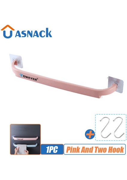 Pembe ve Iki Kanca 2023 Çok Fonksiyonlu Havlu Askıları Delme Yok Kalınlaştırma ve Uzatma Basit Ayakkabı Rafları Mutfak Banyo Yatak Odası Depolama Rafları (Yurt Dışından)