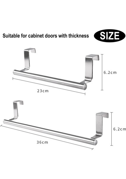 Büyük 36.3 cm Paslanmaz Çelik Banyo Havlu Tutucu Raf Standı Bar Dolabı Kapı Asılı Tutucu Organizatör Standı Ev Mutfak Aksesuarları (Yurt Dışından)