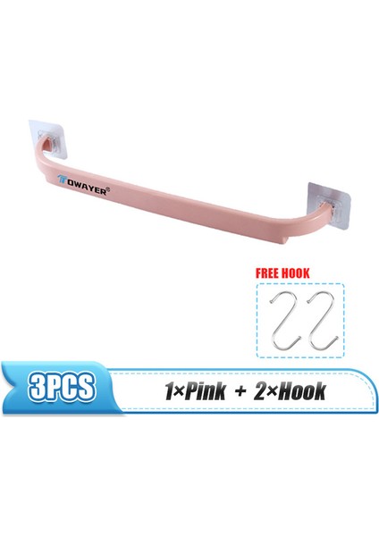 Pembe ve Iki Kanca Çok Fonksiyonlu Havlu Askıları Delme Yok Kalınlaştırma ve Uzatma Basit Ayakkabı Rafları Mutfak Banyo Yatak Odası Havlu Askısı (Yurt Dışından)