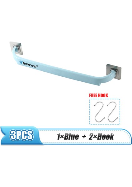 Mavi ve Iki Kanca Çok Fonksiyonlu Havlu Askıları Delme Yok Kalınlaştırma ve Uzatma Basit Ayakkabı Rafları Mutfak Banyo Yatak Odası Havlu Askısı (Yurt Dışından)