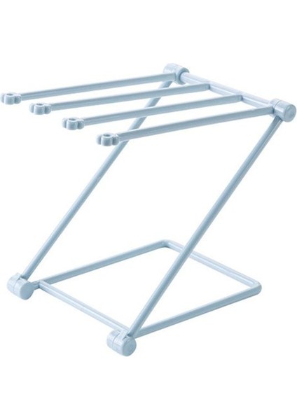 Mavi Yeni Plastik Mutfak Katlanabilir Depolama Rafı Bardak Tutucu Havlu Askısı Paçavra Tutucu (Yurt Dışından)