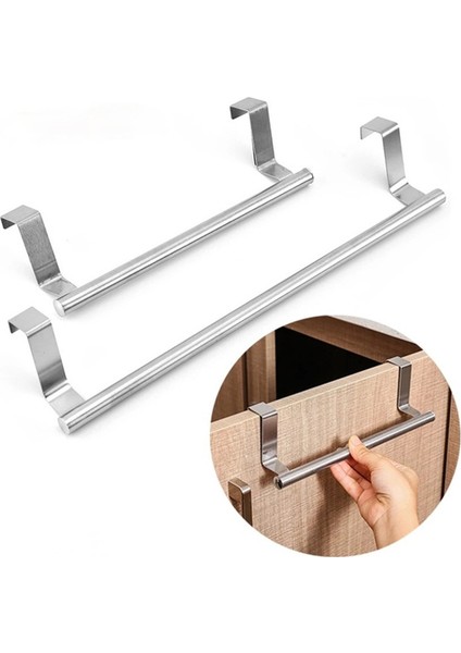 Beyaz 23.7 cm 2 Boyutu Paslanmaz Çelik Havlu Tutucu Mutfak Dolabı Kapı Asılı Raf Depolama Banyo Raf Ev Organizatör Banyo Aksesuarları (Yurt Dışından) fırsatları