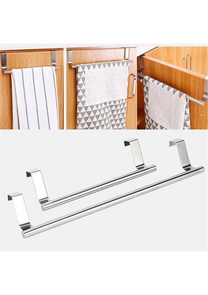 Beyaz 23.7 cm 2 Boyutu Paslanmaz Çelik Havlu Tutucu Mutfak Dolabı Kapı Asılı Raf Depolama Banyo Raf Ev Organizatör Banyo Aksesuarları (Yurt Dışından) indirimleri