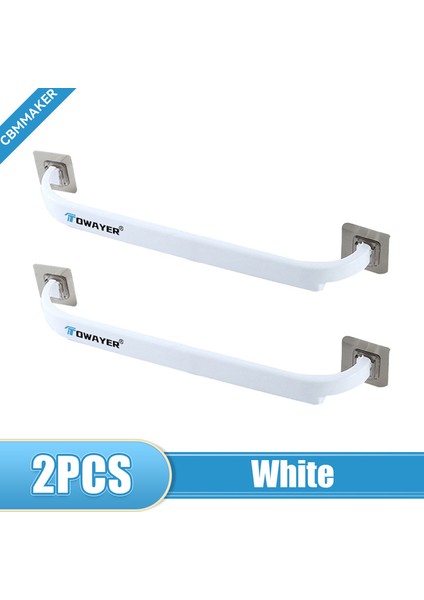 2 Adet Beyaz Çok Fonksiyonlu Havlu Rafları Hiçbir Delme Kalınlaştırma ve Uzatma Basit Ayakkabı Rafları Mutfak Banyo Yatak Odası Depolama Rafları (Yurt Dışından)