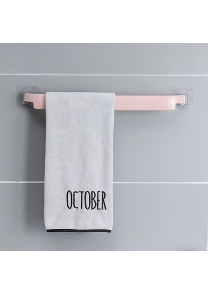 Pembe Havlu Çubuğu Duvara Monte Banyo Havlu Organizatör Depolama Rafı Yer Kaplamaz Banyo Aksesuarları Için Havlu Askısı (Yurt Dışından) fırsatları
