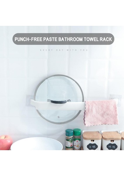 Pembe Havlu Çubuğu Duvara Monte Banyo Havlu Organizatör Depolama Rafı Yer Kaplamaz Banyo Aksesuarları Için Havlu Askısı (Yurt Dışından) indirimleri