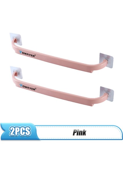 2 Adet Pembe Çok Fonksiyonlu Havlu Rafları Hiçbir Delme Kalınlaştırma ve Uzatma Basit Ayakkabı Rafları Mutfak Banyo Yatak Odası Havlu Askısı (Yurt Dışından)