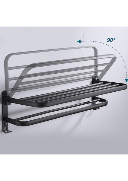 Stil 6 Banyo Havlu Askısı 30-50 cm Katlanır Tutucu Mat Siyah Raf Havlu Tutucu Banyo Rafları Havlu Askısı Raf Banyo Siyah (Yurt Dışından) indirimleri