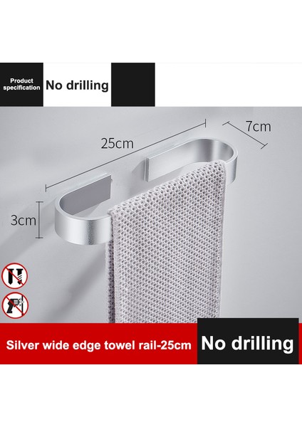 25CM Şerit Havlu Tutucu Banyo Rafı Askı Paslanmaz Çelik Duvara Monte Havlu Askısı Banyo Depolama Rafı Için Hiçbir Sondaj Havlu Askısı (Yurt Dışından)