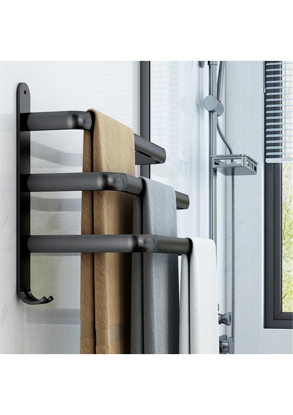 Tek 30CM Banyo Havlu Askısı 3 Kat Hiçbir Matkap Havlu Tutucu Duş Rafı Alüminyum Alaşımlı Depolama Rafı Banyo Aksesuarları (Yurt Dışından) fiyatları