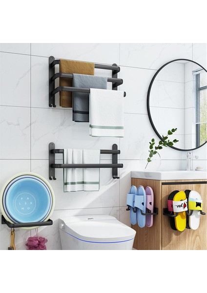 Tek 30CM Banyo Havlu Askısı 3 Kat Hiçbir Matkap Havlu Tutucu Duş Rafı Alüminyum Alaşımlı Depolama Rafı Banyo Aksesuarları (Yurt Dışından) fırsatları