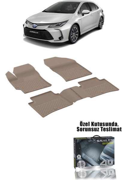 Toyota Corolla 2019-2025 Uyumlu 4.5D Premium Havuzlu Oto Paspas BEJ RENK- Corolla fiyatları